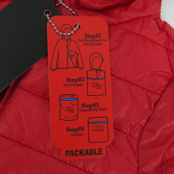 Urban Repubic Toddler Red Hooded Packable Puffer Jacket Size 24M NWT $70 - Picture 2 of 4